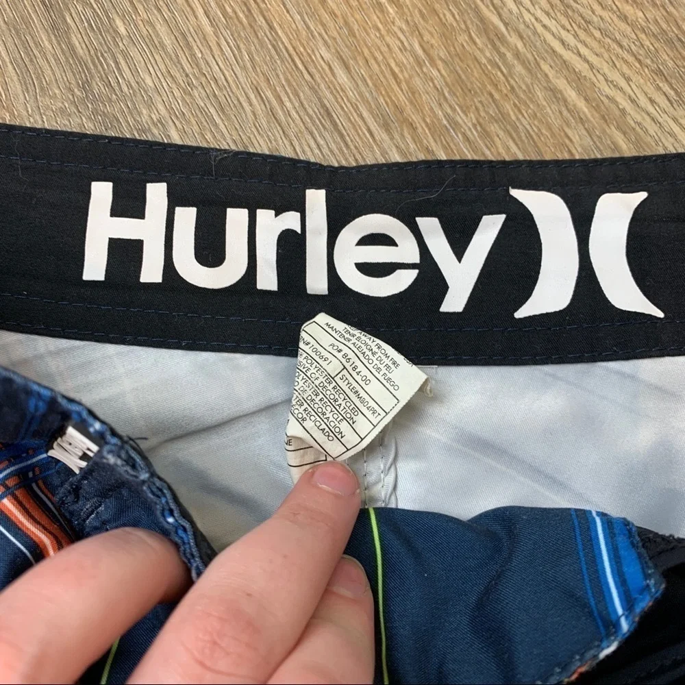 Hurley Blue Plaid Swim Shorts